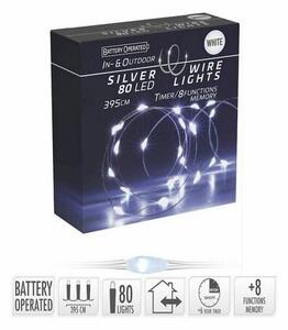 Silver lights fényfüzér időzítővel 80 LED, hideg fehér, 395 cm