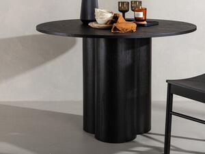 Asztal Dallas 3195, Fekete, 75cm, Közepes sűrűségű farostlemez, Természetes fa furnér