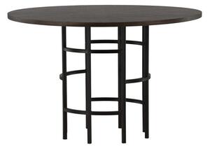 Asztal Dallas 3194, Fekete, Barna, 74cm, Természetes fa furnér, Közepes sűrűségű farostlemez, Fém