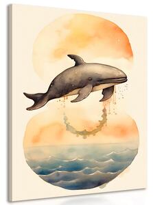 Kép álmodozó bálna a naplementében
