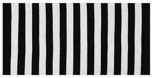 Fekete Fehér Csíkos Kültéri Szőnyeg 80 x 150 cm TAVAS
