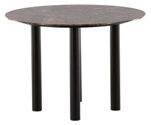 Asztal Dallas 3417, Barna márvány, Fekete, 75cm, Üveg, Fém