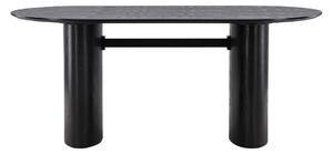 Asztal Dallas 3885, Fekete, 75x90x180cm, Közepes sűrűségű farostlemez