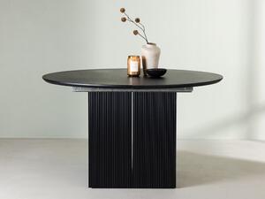 Asztal Dallas 4095, Fekete, 75cm, Hosszabbíthatóság, Közepes sűrűségű farostlemez, Természetes fa furnér