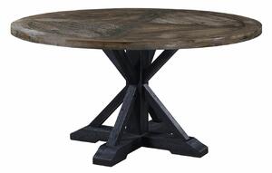 Asztal Riverton 769, Sötét erdő, Fekete, 76cm, Asztallap anyaga, Váz anyaga, Fenyő