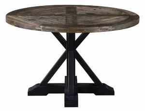 Asztal Riverton 767, Sötét erdő, Fekete, 76cm, Asztallap anyaga, Váz anyaga, Fenyő