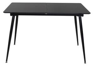 Asztal Dallas 111, Fekete, 76x90x120cm, Hosszabbíthatóság, Közepes sűrűségű farostlemez, Fém