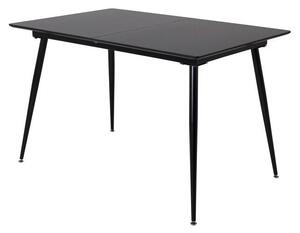 Asztal Dallas 111, Fekete, 76x90x120cm, Hosszabbíthatóság, Közepes sűrűségű farostlemez, Fém