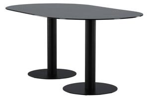 Asztal Dallas 2464, Fekete márvány, Fekete, 74x100x180cm, Edzett üveg, Fém