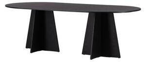 Asztal Dallas 3208, Fekete, 75x115x230cm, Természetes fa furnér, Közepes sűrűségű farostlemez, Közepes sűrűségű farostlemez, Természetes fa furnér