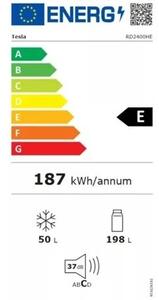 Tesla Hűtő felülfagyasztós 166 cm magas RD2400HE