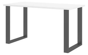 Asztal Tucson 136, Fekete, Fehér, 75x67x138cm, Laminált forgácslap, Fém