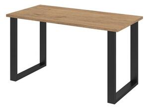 Asztal Tucson 136, Lándzsa tölgy, Fekete, 75x67x138cm, Laminált forgácslap, Fém