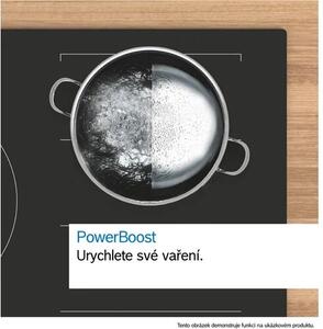 Bosch Serie 4, Indukciós főzőlap, beépített elszívóval, 80 cm, Matt fekete, munkapultra építhető keret nélkül, PVS81AB16E