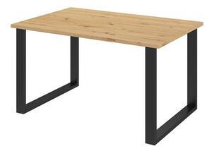Asztal Tucson 137, Artisan tölgy, Fekete, 75x90x138cm, Laminált forgácslap, Fém