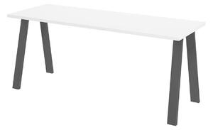 Asztal Tucson 142, Fehér, 75x67x185cm, Laminált forgácslap, Fém