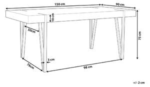 Design Sötét Fa Étkezőasztal 150 x 90 cm ADENA