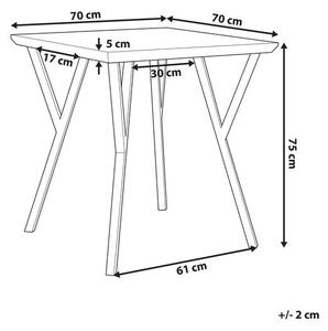 Egyedi Világos Fa Asztal Fekete Lábazattal 70 x70 cm BRAVO