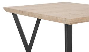Egyedi Világos Fa Asztal Fekete Lábazattal 70 x70 cm BRAVO