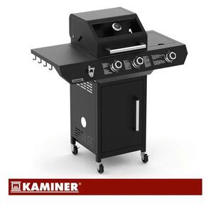 Kaminer Varen 3.0 Black 2+1 égős gázgrill 10 kW, forgónyárssal
