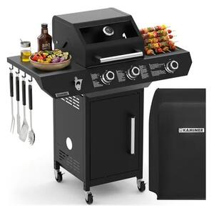 Kaminer Varen 3.0 Black 2+1 égős gázgrill 10 kW, forgónyárssal