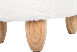 Fehér szövet állatos puff 61 x 36 cm LAMB