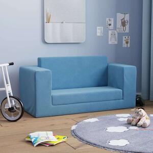 VidaXL 2 személyes kék puha plüss gyerek kanapéágy