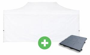 Ollós sátor 3x6m ALU PREMIUM SZETT - tömör oldalfalak + padló szín fehér