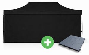 Ollós sátor 3x6m ALU PREMIUM SZETT - tömör oldalfalak + padló szín fekete
