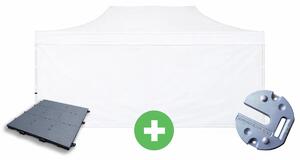 Ollós sátor 3x6m ALU PREMIUM SZETT - tömör oldalfalak + padló + sátorsúlyok szín fehér