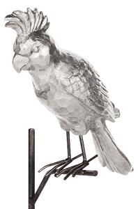 Ezüst És Fekete Papagáj Figura COCKATOO