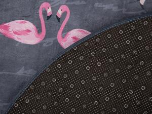 Szürke flamingómintás szőnyeg ⌀ 120 KERTE