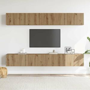 VidaXL 4 db falra szerelhető TV-szekrény szett kézműves tölgyfa 100 x 30 x 30 cm