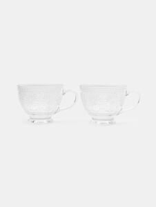 Sinsay - Üvegcsészék dombornyomott virágmintával 2 pack - clear