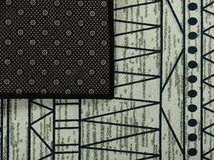 Elegáns Fekete Mintás Szürke Szőnyeg 80 x 150 cm KEBAN
