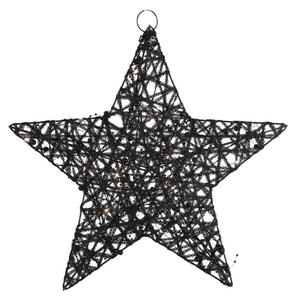 Karácsonyi dekoráció csillag STARIELLE LED világítással 30 cm, fekete