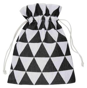 PACK-A-BAG textil zsák, fekete-fehér háromszögek 14x18cm