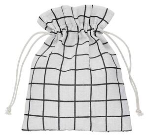 PACK-A-BAG textil zsák, fekete-fehér kockás 14x18cm
