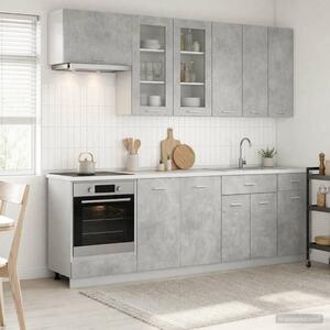 VidaXL Konyhai Egység LYON 8 db Betonszürke Szerelt Fa
