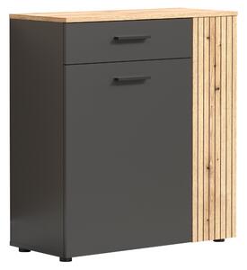 KONDELA Komód, grafit/evoke tölgy, ESENA 2D1S
