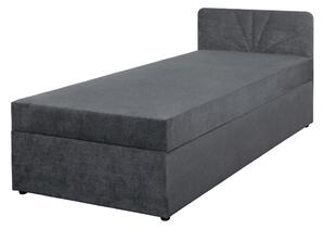 KONDELA Boxspring ágy, egyszemélyes, szürke, 90x200, univerzális, SUPA
