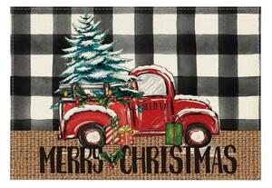 Karácsonyi asztali terítő MERRY CHRISTMAS 30x45 cm, fehér