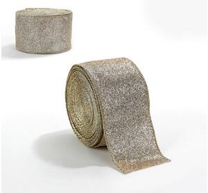 Karácsonyi szalag FESTIVE 5 cm x 2 m, arany-ezüst