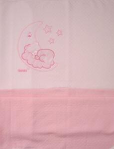 Pamut babapléd - rózsaszín macikák