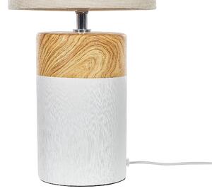 Fehér és világos fa asztali lámpa 43 cm ALZEYA
