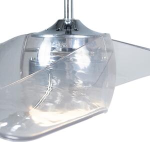 Mennyezeti ventilátor króm LED-del távirányítóval - Sirocco 50