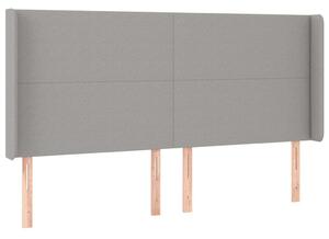 Világosszürke szövet led-es fejtámla 163x16x118/128 cm