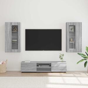 TV szekrény garnitúra FLORIN 3 db Szürke Sonoma Szerelt Fa