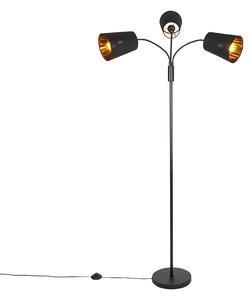 Modern állólámpa fekete 3-lámpa - Carmen