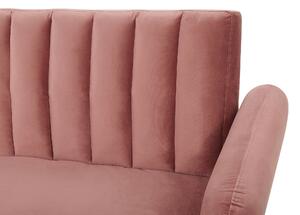Rózsaszín bársony kanapéágy VIMMERBY